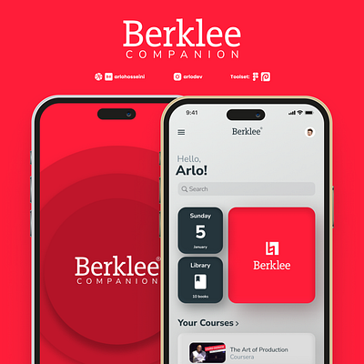 Berklee Companion Concept App app design mobile ui ux