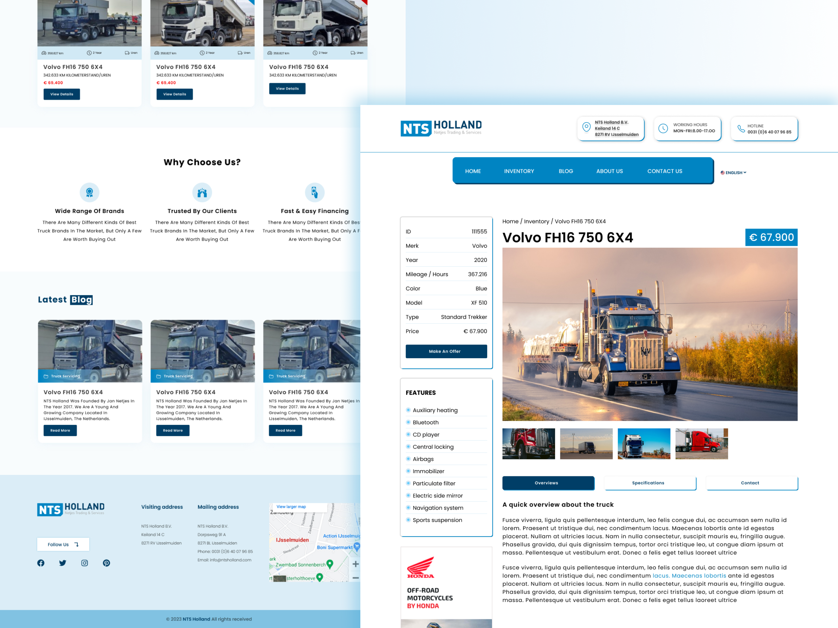 Truck dealer website truck vehicle web website ui