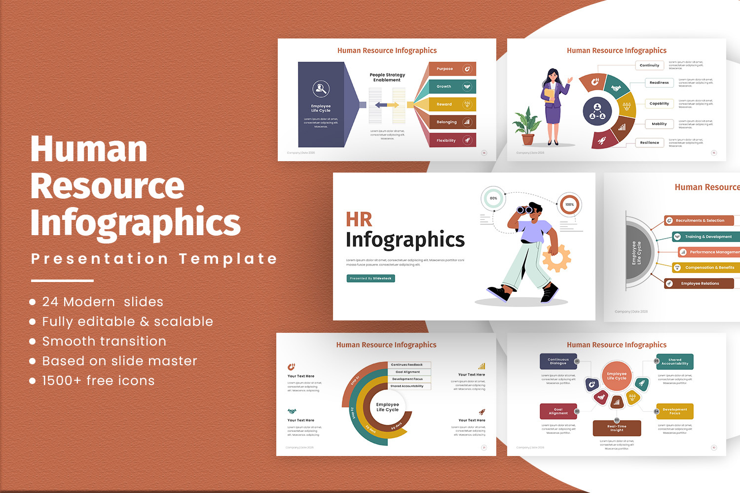 HR Infographics Presentation business chart clean data design guide hiring hr human resources infographics layout onboarding presentation process simple slides team template training visuals