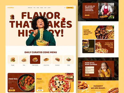 Food Delivery & Restaurant Website UI 2026 trend clean ui creative ui design e commerce food food landing page food ordering food website modern ui online delivery restaurant website website