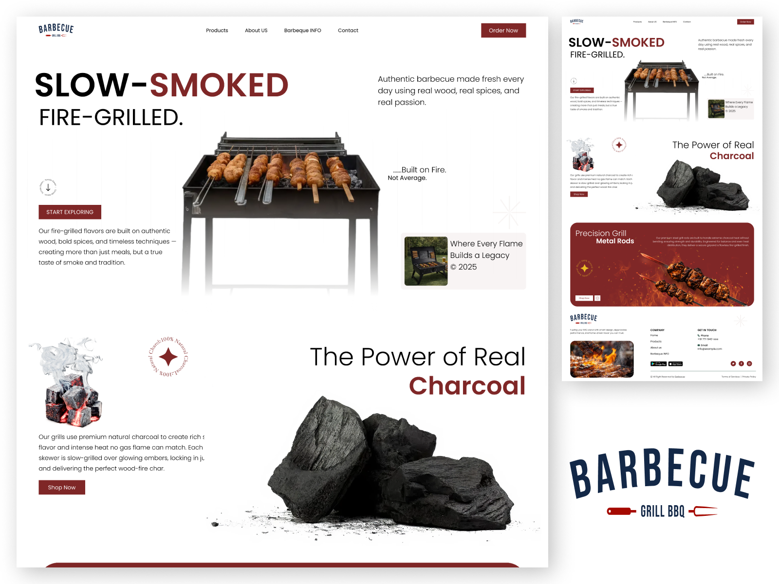 Slow-Smoked BBQ — Website Design ⭐ b2bdesign designagency ecommerce design food website freelancedesigner landing page product design productdesign ui web design webdevelopment website ui websitedesign