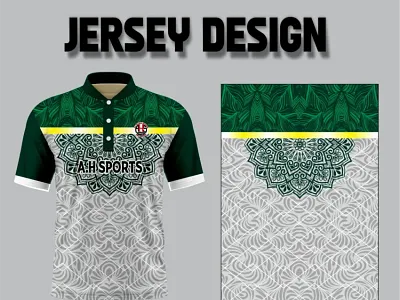 Green Mandala Sports Jersey Vector with Geometric Texture art branding design graphic design illustration jersey design mandala shirt design sportswear vector vector design vector illustration vectorsarena