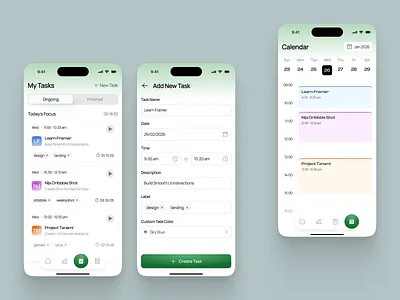 HabitUp - Time Tracker & To-do list App calendar checklist clock event habit tracker management mobile app mobile app design mobile saas planner product design schedule smart calendar task task management time management time tracker to do list todo list ui design