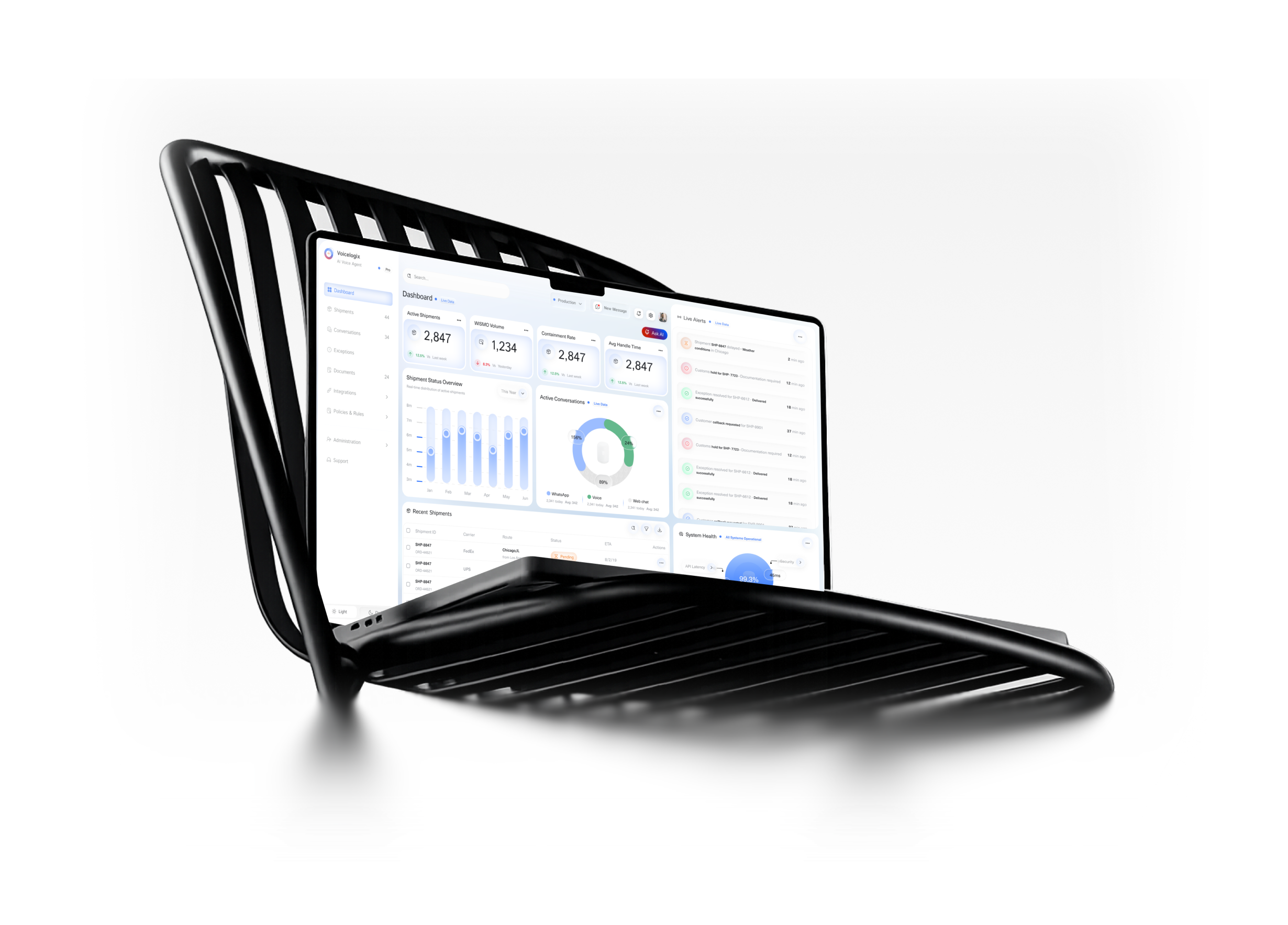 AI Logistics Voice Agent Dashboard UX/UI Design admin dashboard ai ai agent ai app ai assistant ai chatbot ai design ai powered logistics voice agent app design b2b saas logistics product design software tms truck ui design user experience voice agent voice ai