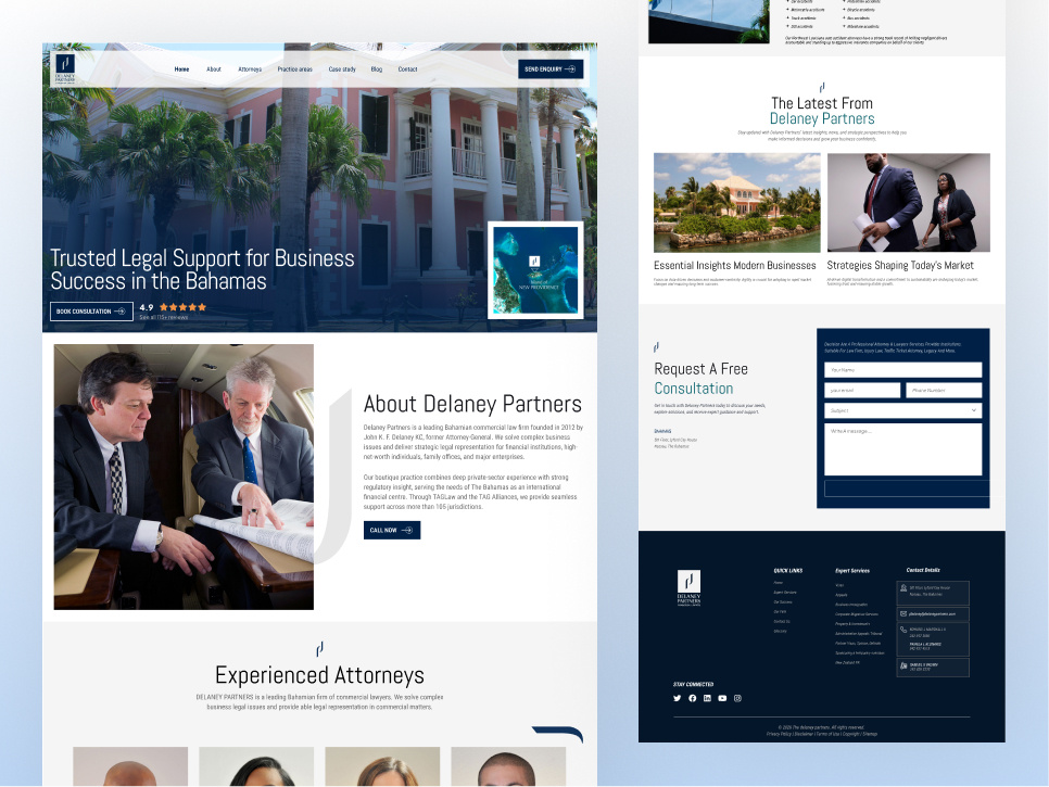 Delaney — Law Firm Website UI Design attorney business website commercial website consultation consulting website corporate website landing page law firm law firm website lawyer legal adviser legal website modern ui service website ui ui design ux web web design website