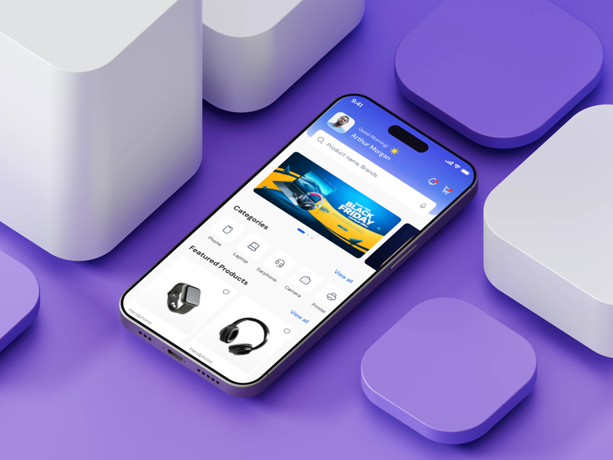 Electronics Store — Conversion Focused E-commerce mobile app app e commerce electronics gadegts ios minimal mobileapp productdesign ui ux website