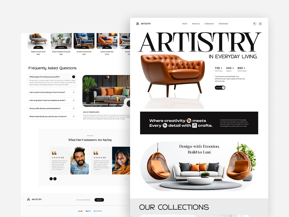 Furniture Website Design — Modern, Elegant & User-Focused UI