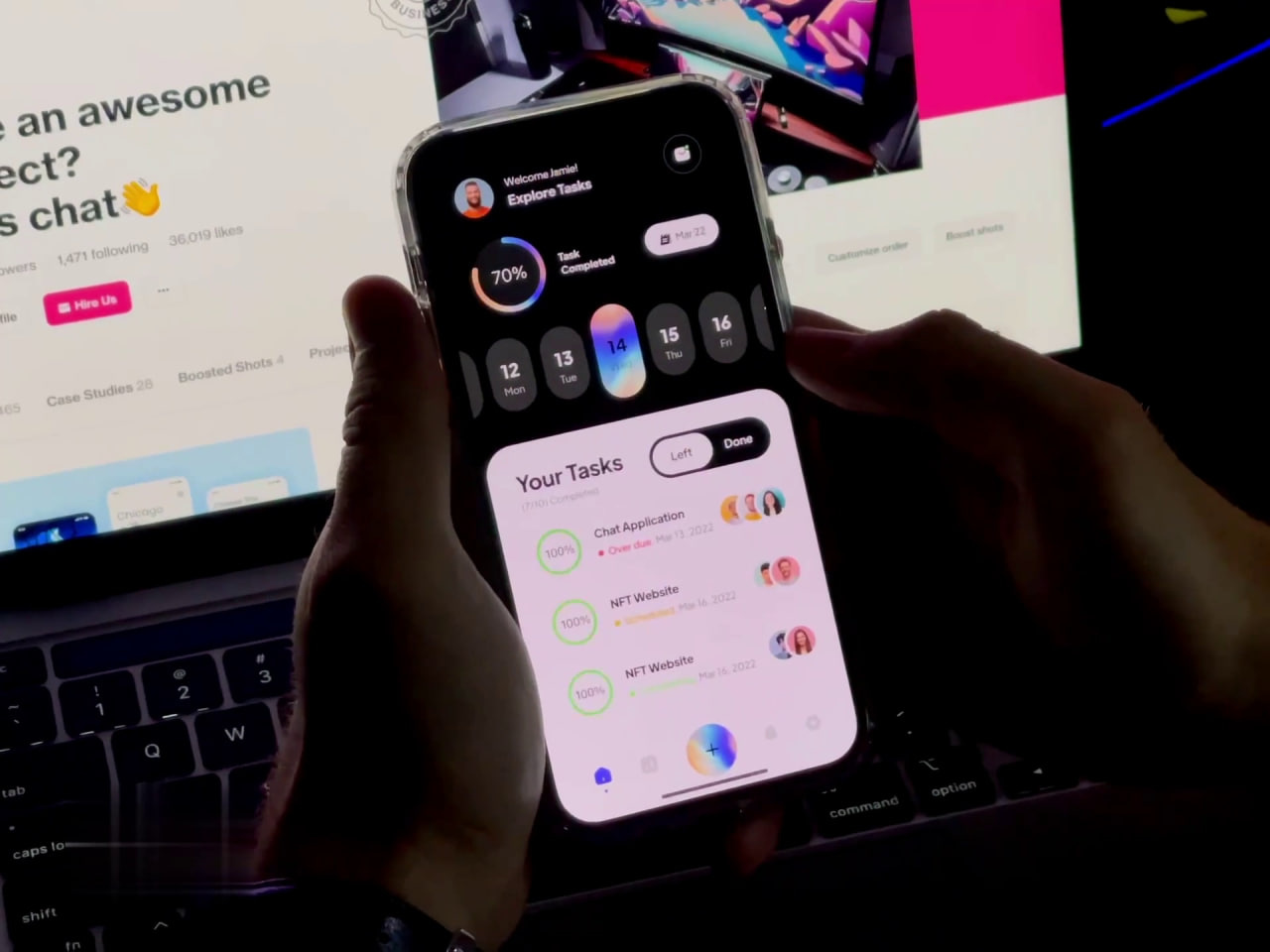 Task Manager App animation app creative dark mode dark ui dashboard interaction interaction design interface mobile app design mobile design modern design productivity app prototype saas task manager top ui kit user experience workflow