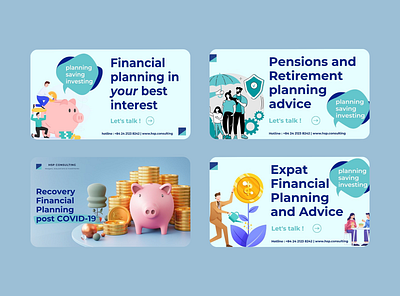 Financial planning banner advertising banner branding canva template financial service illustration presentation print