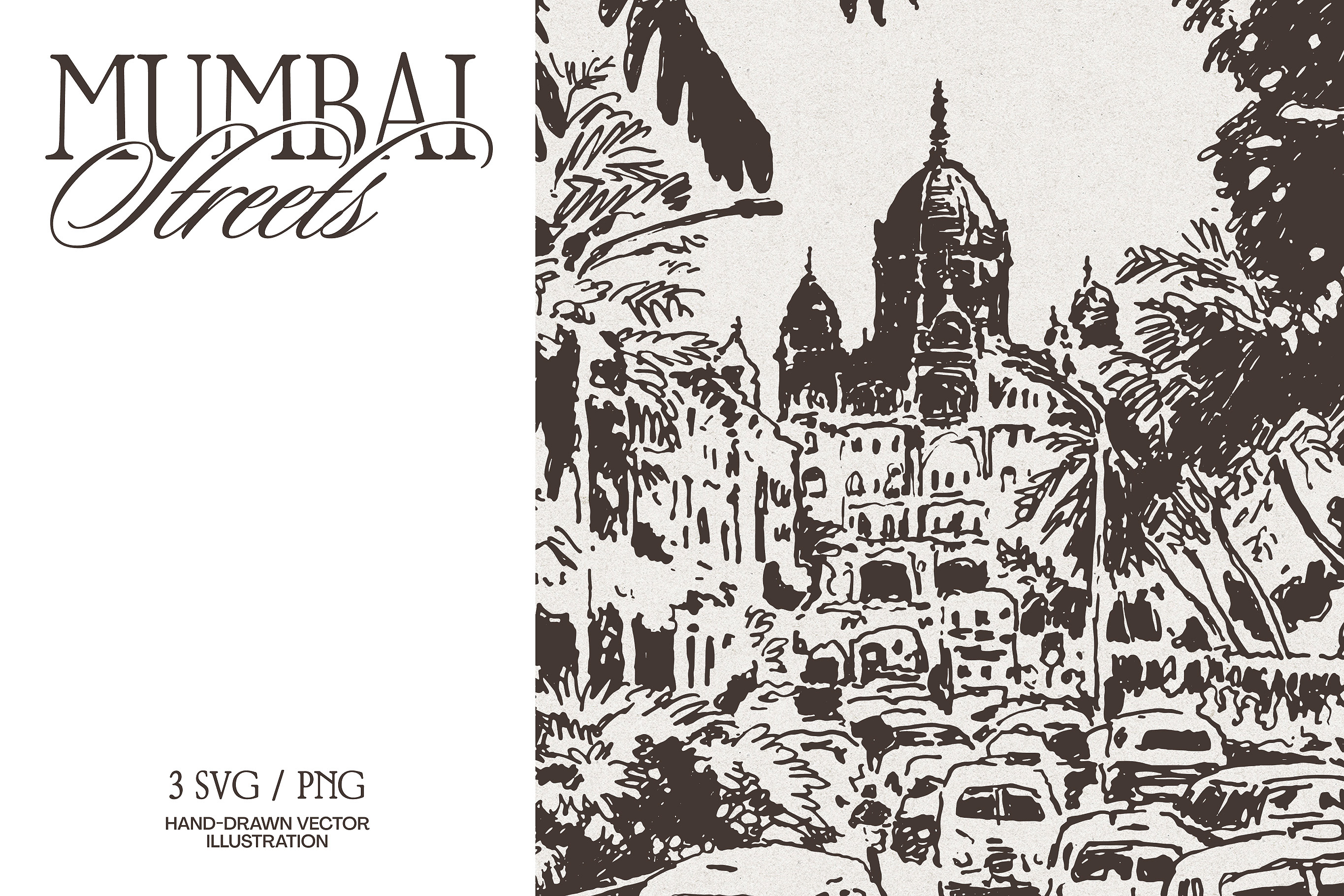 Mumbai Streets Sketches architecture city landscape cityscape colonial colonial monument cultural landmark gateway gateway india hand drawn india india tourism indian architecture indian travel mumbai mumbai cityscape mumbai streets ornate architecture palm trees sketch urban scene