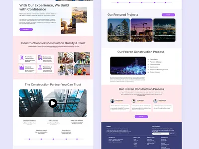 Construction Company Website Landing Page construction industry corporate website ui ui ux ui ux design website design website ui
