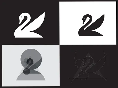 Shy Swan abstract swan alex seciu bird design bird logo branding exprimart geometric swan logo logo design logo designer swan swan logo