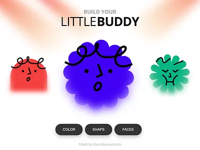 BUILD YOUR LITTLE BUDDY animation framer graphic design interactive lottie animtion micro interactions shape ui website