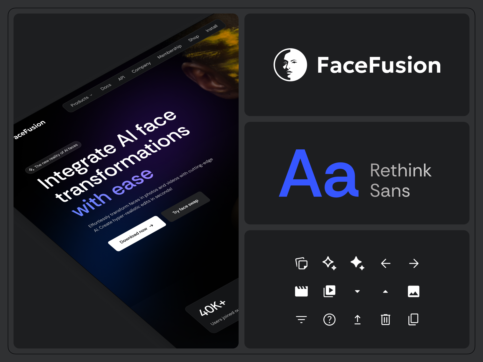 FaceFusion branding branding flat graphic design icon logo