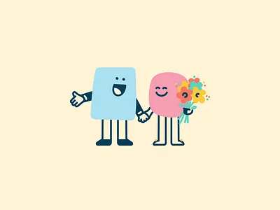 Cute couple branding character couple cute design editorial face flowers gift graphic design happy icon icon set illustration line logo love simple valentine vector