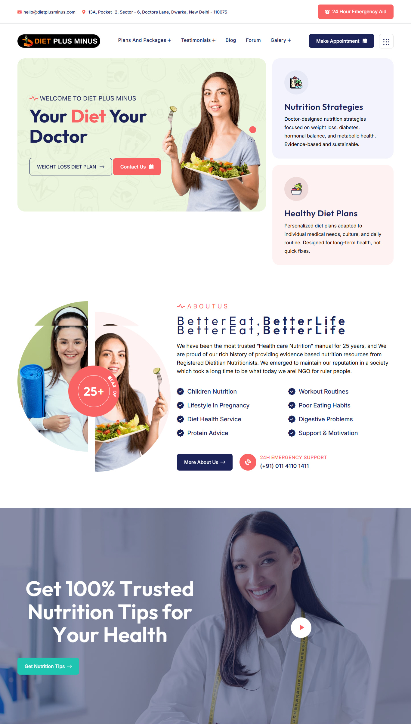 Diet & Nutrition Website Redesign cleanui healthdesign nutrition responsivedesign ui uiux webdesign websiteredesign