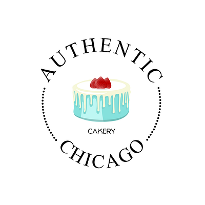 Authentic Chicago Cakery graphic design illustration logo