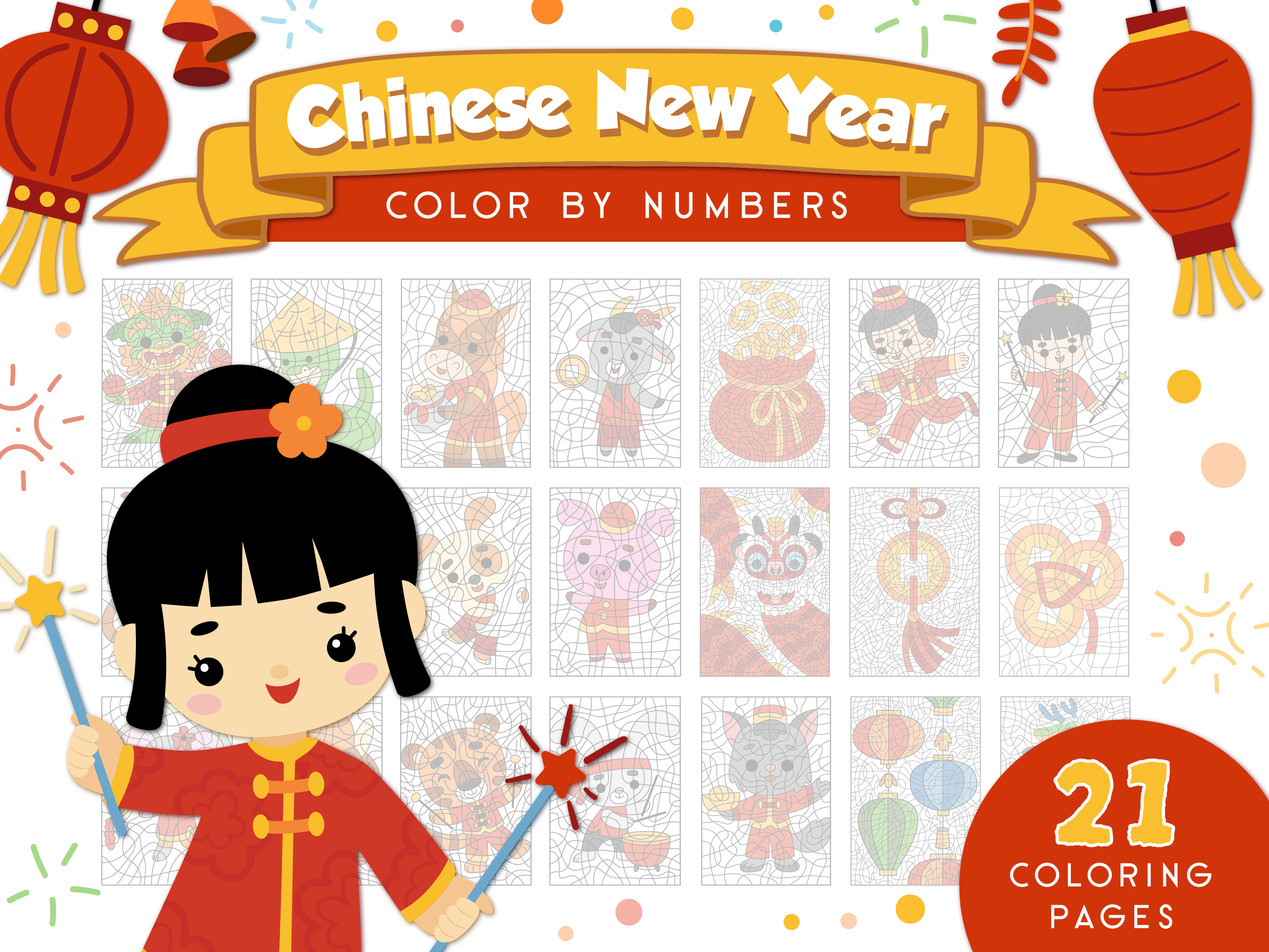 Chinese New Year Color by Numbers