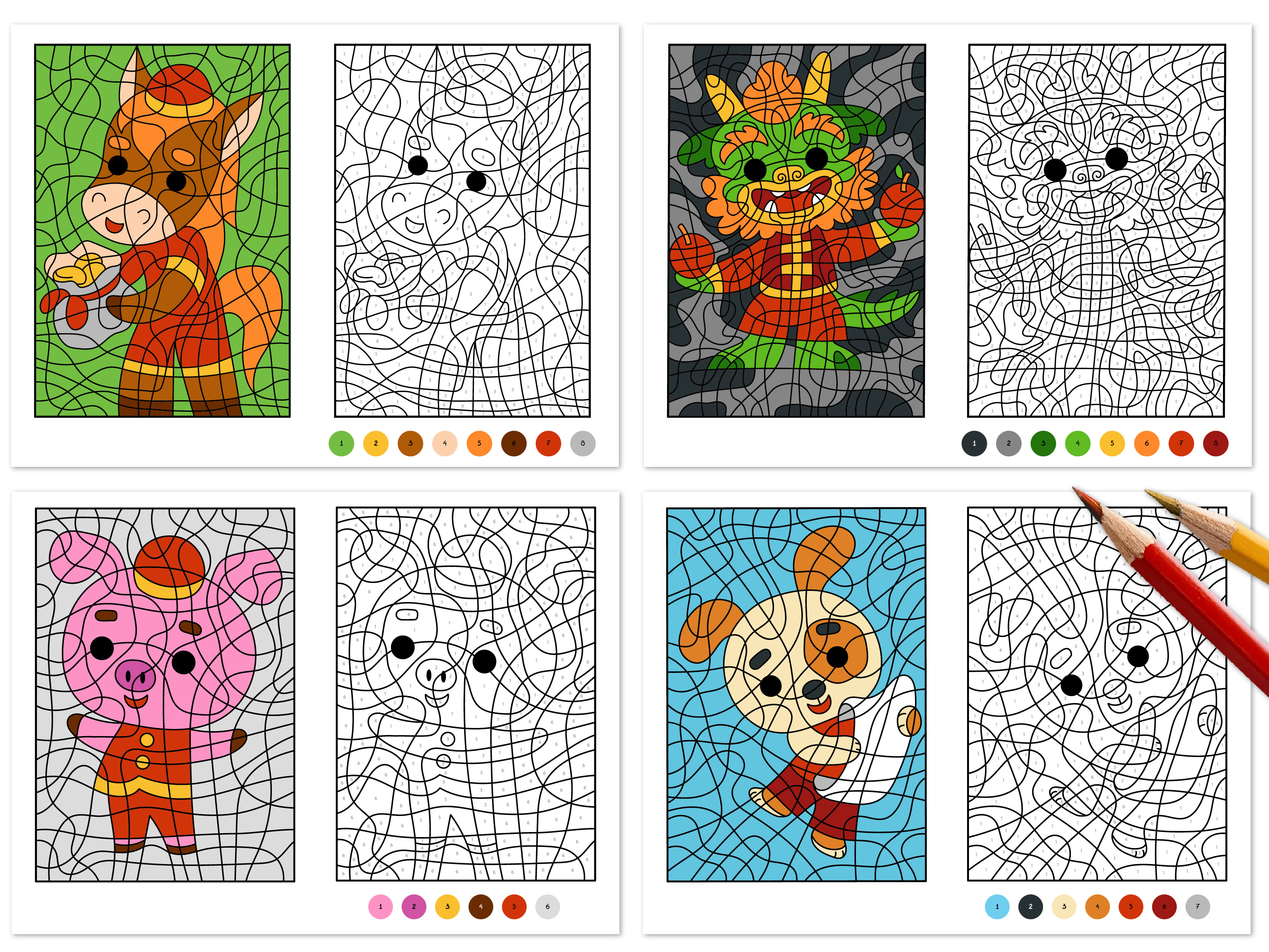 Chinese New Year Color by Numbers