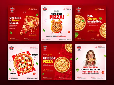 Social Media Advertisement Designs for Checkers Pizza. ads design banner design branding design graphic design graphicdesign ui ui design