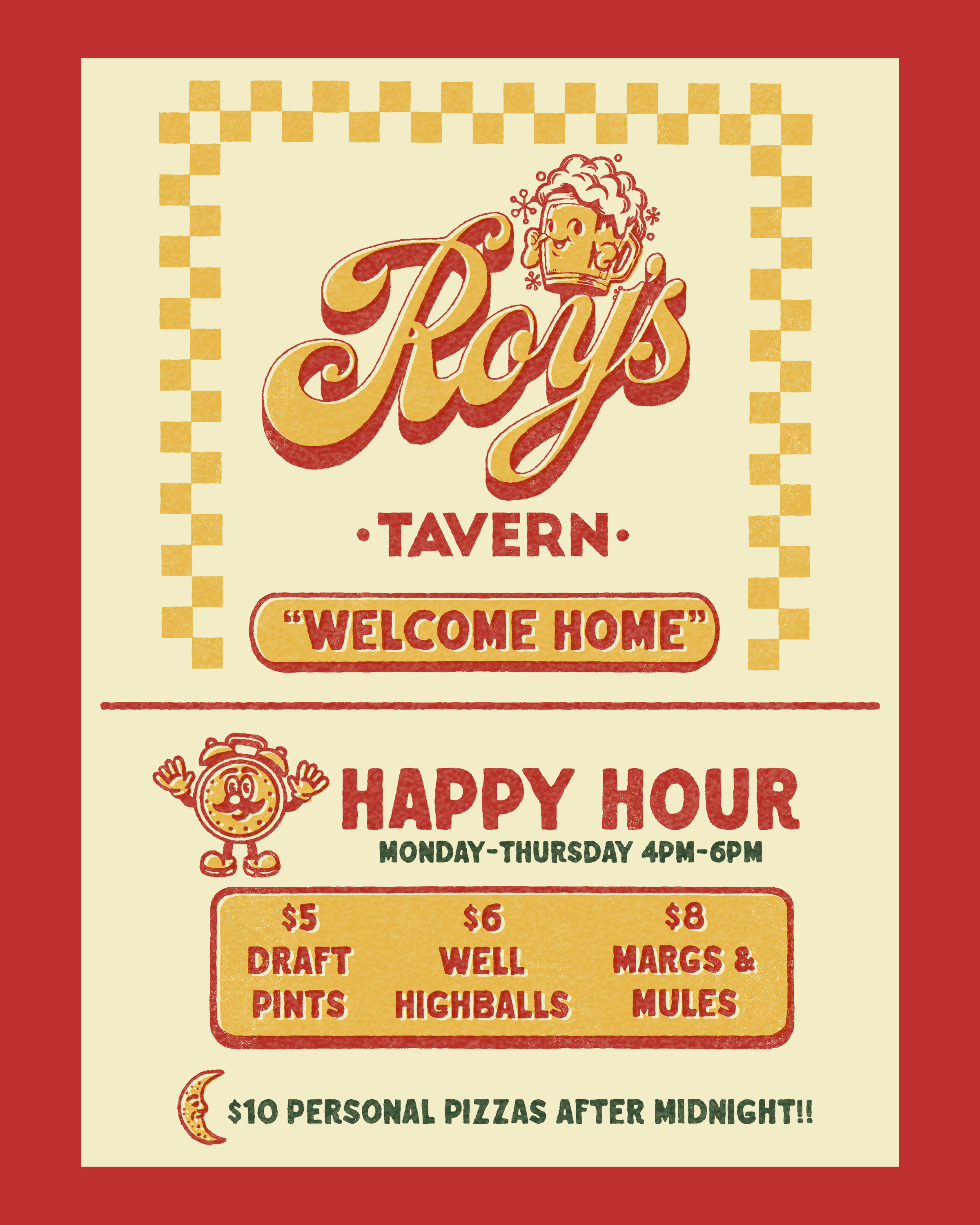 Menu design for Roy's Tavern artwork branding design graphic design illustration logo menu menu design restaurant vintage vintage design