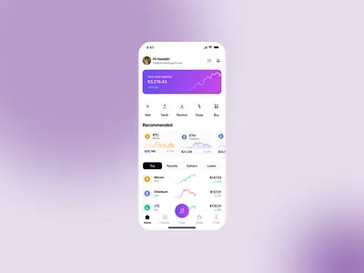Home UI apphome cryptoapp cryptotradingapp dashboard functionaldesign home homescreen homeui