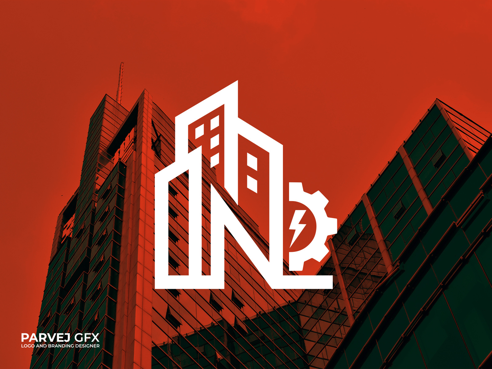 N Monogram Logo for Construction & Engineering Company construction logo contractor logo electrical engineering engineering logo general construction industrial logo logo design mechanical engineering n letter logo n logo n monogram