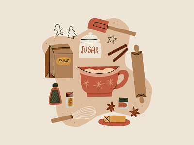 sugar & spice baking branding christmas cookie design digital illustration drawing food graphic design holiday illustration logo procreate spice sugar vector
