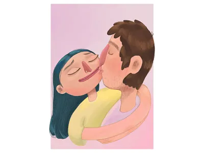 Love postcard. character digitalart illustration