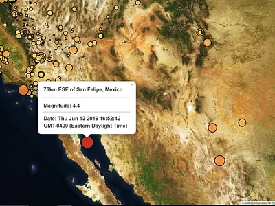 Earthquake Magnitude Map (leaflet.js)