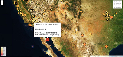 Earthquake Magnitude Map (leaflet.js)