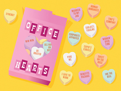 Candy Hearts box candy chris rooney corporate crush hearts illustration messages office packaging romance sayings secret admirer sweetheart valentines valentines day