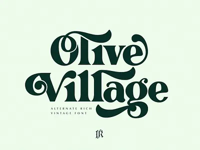 Olive Village - Vintage Font 70s vintage branding contrast font cover elegant heading font modern font old fashion olive village vintage font retro font serif trendy font vintage font wedding font