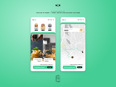 UIXChallenges #3 — Online food delivery platform application branding delivery design uber ui