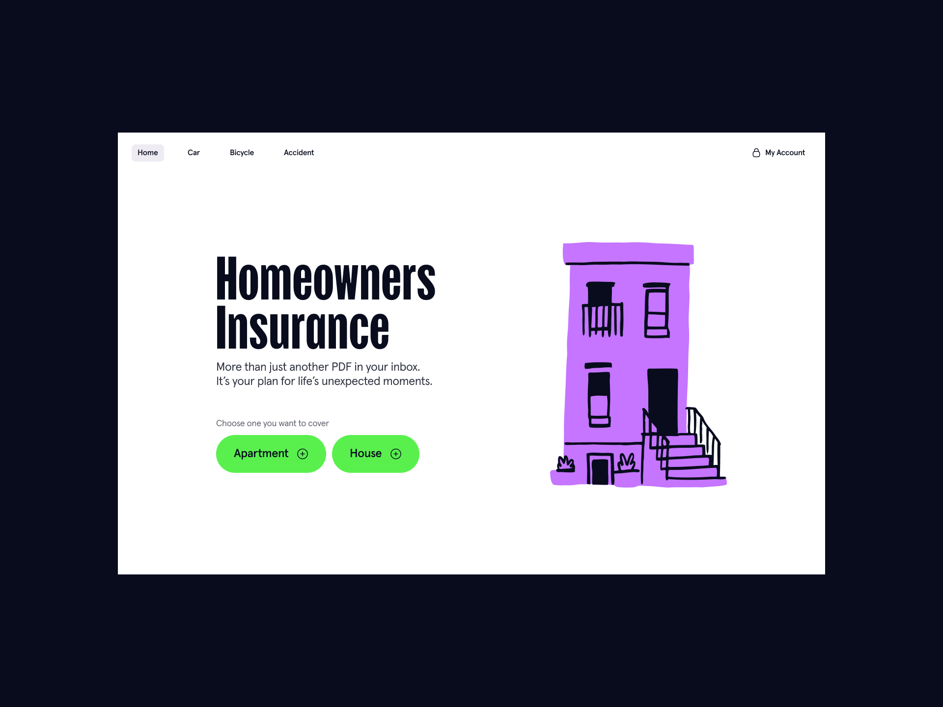Insurance hero section