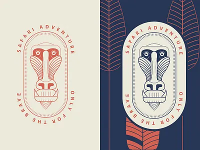 Monkey line art logo label abstract animal branding design emblem illustration label line art logo logo badge logo mark logo stamp mandrill monkey oval logo safari vector wildlife