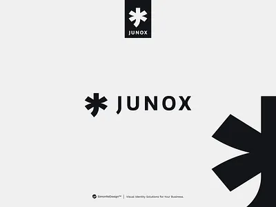 Urban Fashion Brand Design for JUNOX black and white contemporary cool cross grunge jx lettermark lockup logomark minimal minimalist modern monogram spark star streetwear style typography urban fashion young