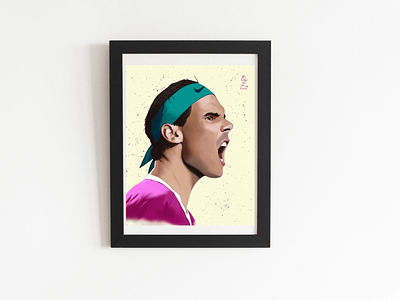 Nadal Framed Art by Oz Galeano art arte arte ozgaleano color cuadro design dibujo digital art drawing fanart illustration mexico nadal ozgaleano painting portrait retrato spain sport tennis