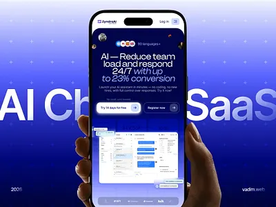 Zyndra AI ® - Redesign SaaS landing page / platform dashboard ai ai interface b2b chat chatbot clean conversion dashboard finance fintech investment landing page mobile redesign redesign ai saas saas landing page software ux website