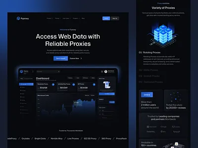 Proxy Service Website Design | Secure & Fast Connectivity cyber security ui cybersecurity dashboardui fintech homepage moderndesign network security app proxy app proxywebsite saas design saasdesign techwebsite uidesign uiux uxdesign virtual private network web app webdesign website webui