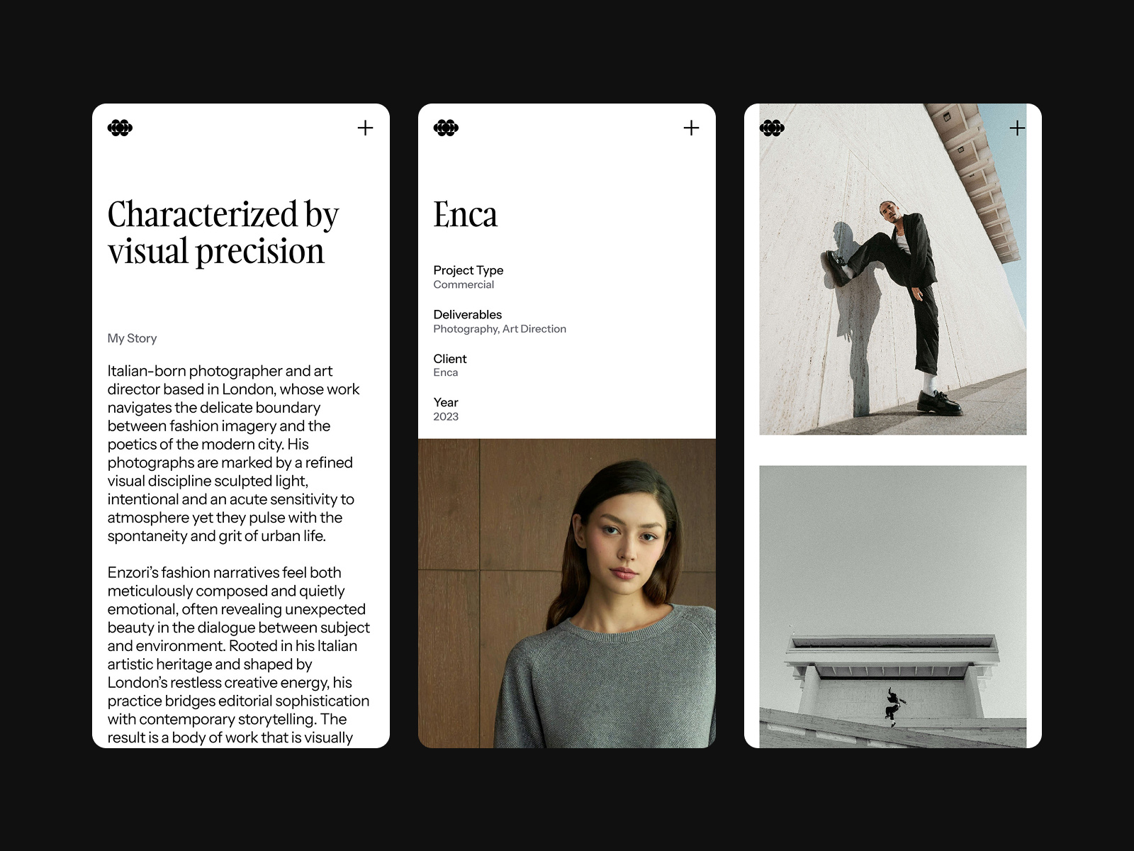 Vanza - Framer Portfolio Template - Mobile minimal photographer portfolio template typography ui webdesign