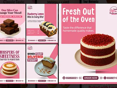 Instagram & Social Media Post Design for Bakery Brand bakerycontent bakerygraphics bakerysocialmedia cakeadvertising cakepost dessertdesign foodadcreative foodbrandingdesign foodposterdesign foodvisualdesign homemadebrand instagramfooddesign localbranddesign pasteldesign pastrybranding smallbusinessdesign socialmediacreatives sweetbranddesign sweetmarketing