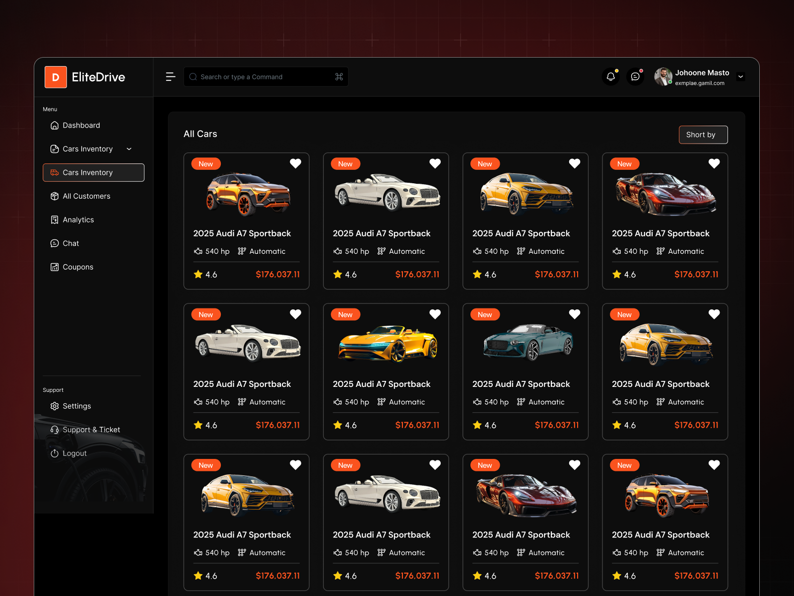 Luxury Automotive Admin Dashboard – All Car Management Screens automotive ui car car admin car admin panel car dashbaord car web app dark ui dashboard ui illustration luxury dashboard saas dashboard ui ui ux vehicle management web app design webdesign website
