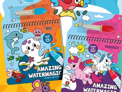💦 🪄 animals cute drawing fun illustration illustrator kids water magic