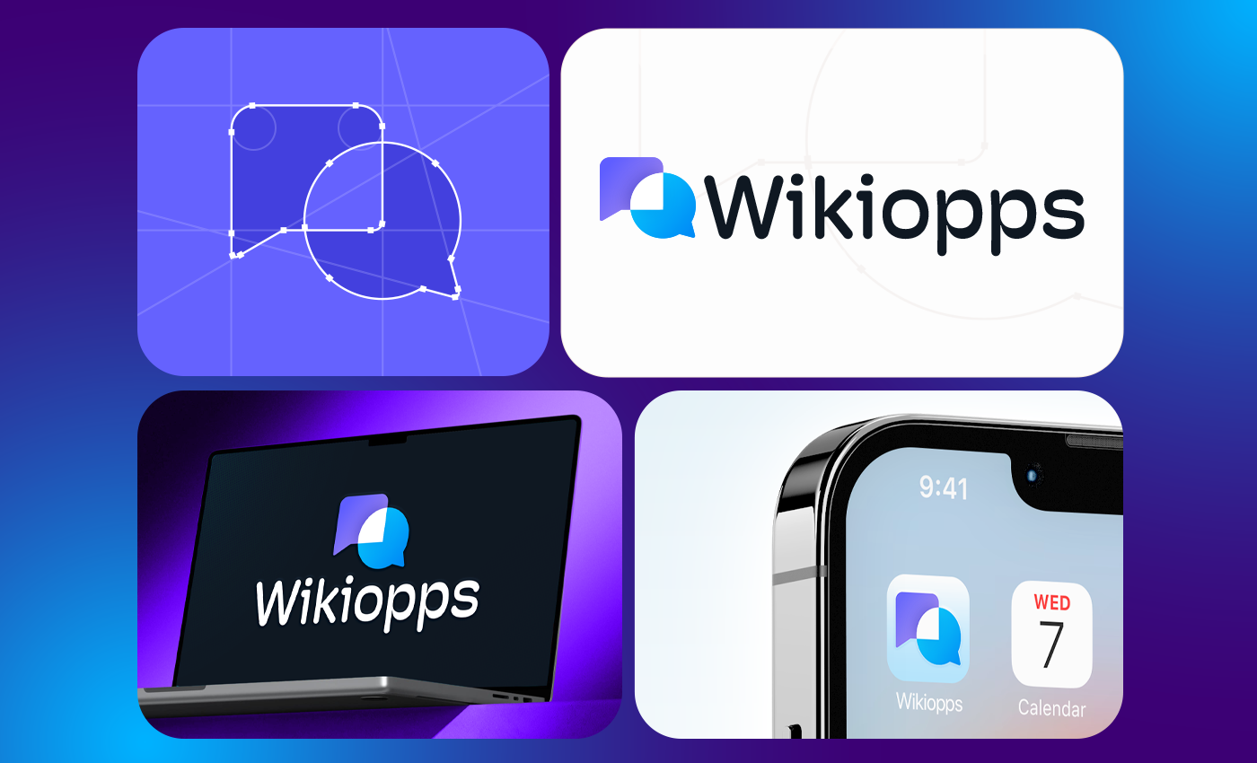 Wikiopps | Logo design app logo branding bubble chat design forum graphic design logo modern logo question vector