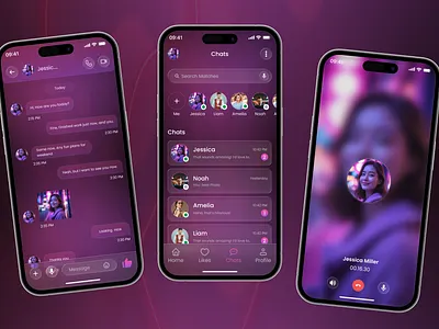 Dating Mobile App – Chat Screen Mobile UI app app design chat screen chat ui chatscreen dark ui dating app figma messaging mobile app mobileapp modern ui social app ui ui design uiux ux design