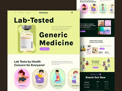 Medical Website - Pharmacy Website Landing Page design healthcare healthcare landingpage homepage illustration landingpage medical medical website pharmacy pharmacy website ui ux website