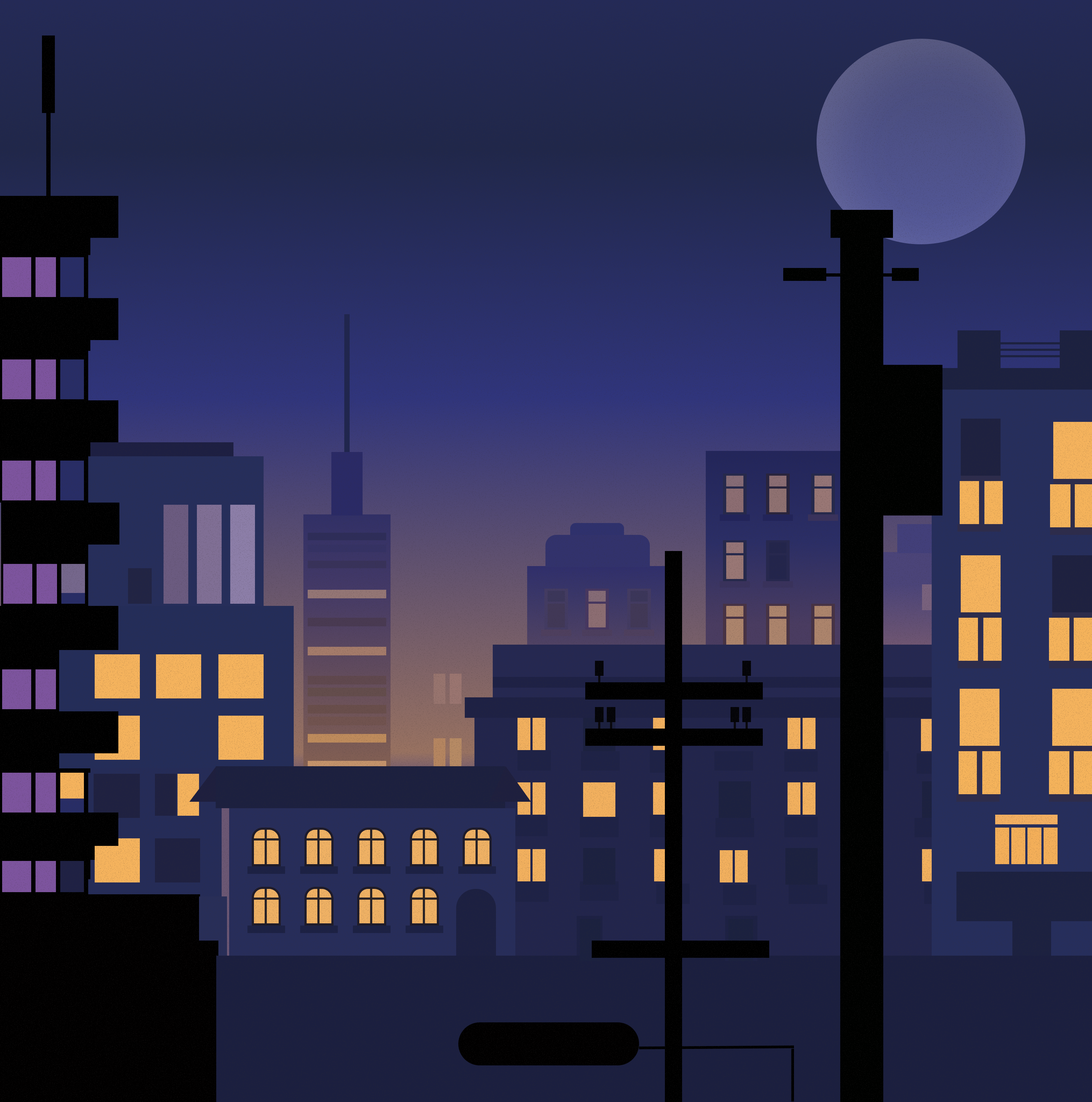 night cityscape | illustration cityscape design digitalillustration illustration photoshop visualdesign