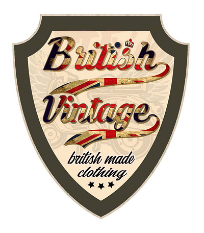 British Vintage clothing tag logo branding graphic design logo