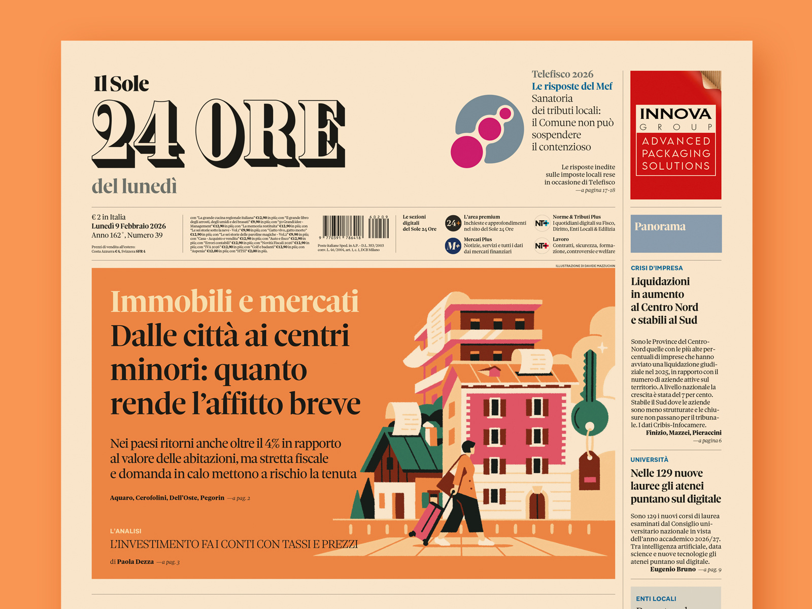 Example of Il Sole 24 Ore - Real estate and markets